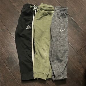 Adidas/Nike/Cat &Jack Kids Jogger Pants Set - Black, Green, Gray. Pant bundle